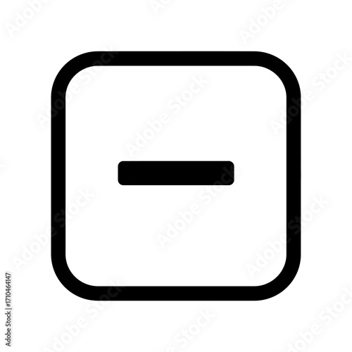 minus symbol in box icon representing removal or subtraction for web design and user interface elements