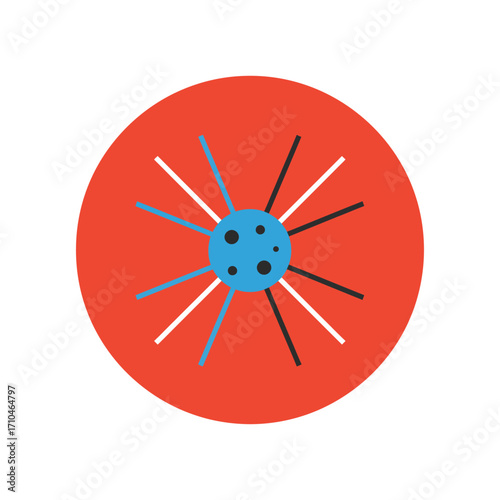 virus illustration on orange background a scientific visualization for healthcare education and medical infographics