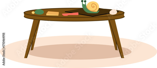 Plasticine Clay Art on Wooden Tabletop