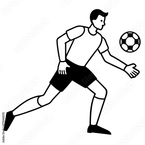 Goalkeeper Hand on Ball line art vector