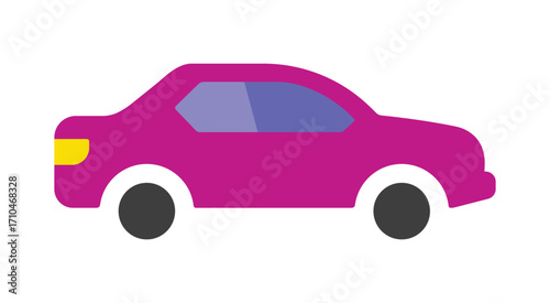 Modern flat design car icon. Simple, colorful illustration of a sedan for transportation concepts.