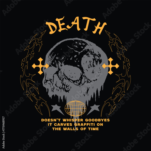 Urban streetwear graphic t shirt design bold edgy typography for apparel
