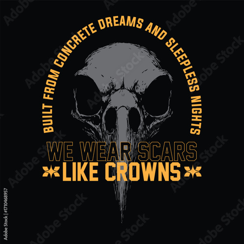 Urban streetwear graphic t shirt design bold edgy typography for apparel
