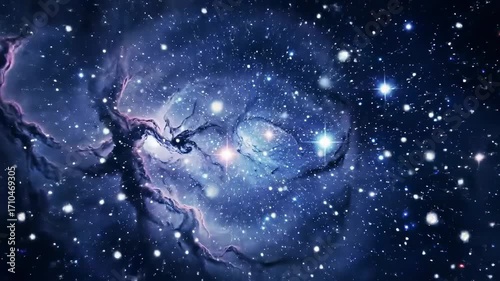 Deep space nebula with scattered stars