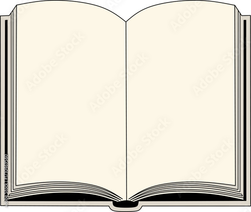 White open book with blank pages isolated on white background