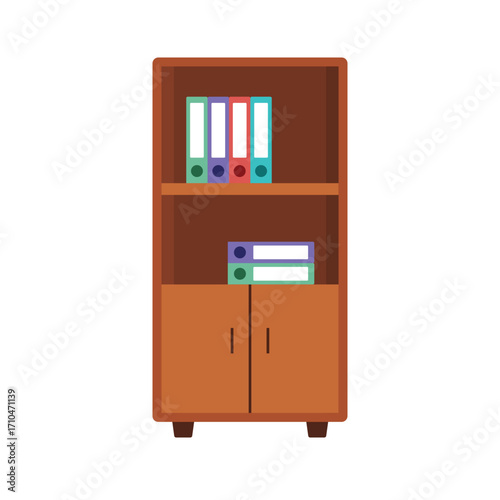 Office cupboard flat vector illustration on a white background