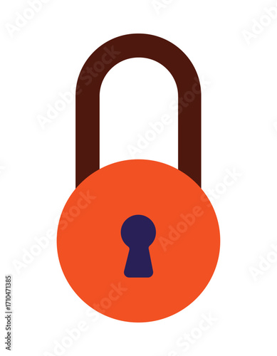 Simple lock illustration for safety and cybersecurity concepts. Minimalist graphic of a closed padlock.