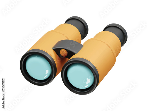 Binoculars icon 3d render illustration