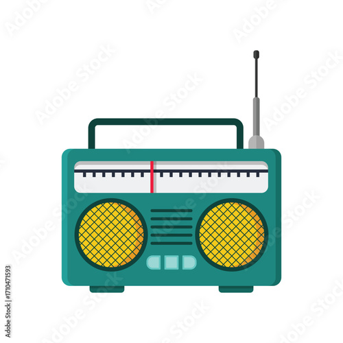  Radio flat vector illustration on a white background