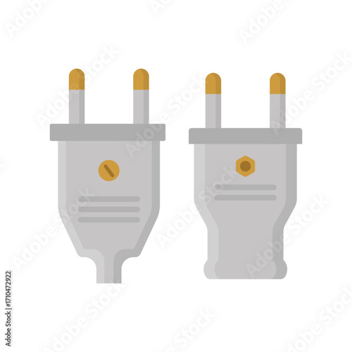 White electrical plug for electric fittings vector design on white background