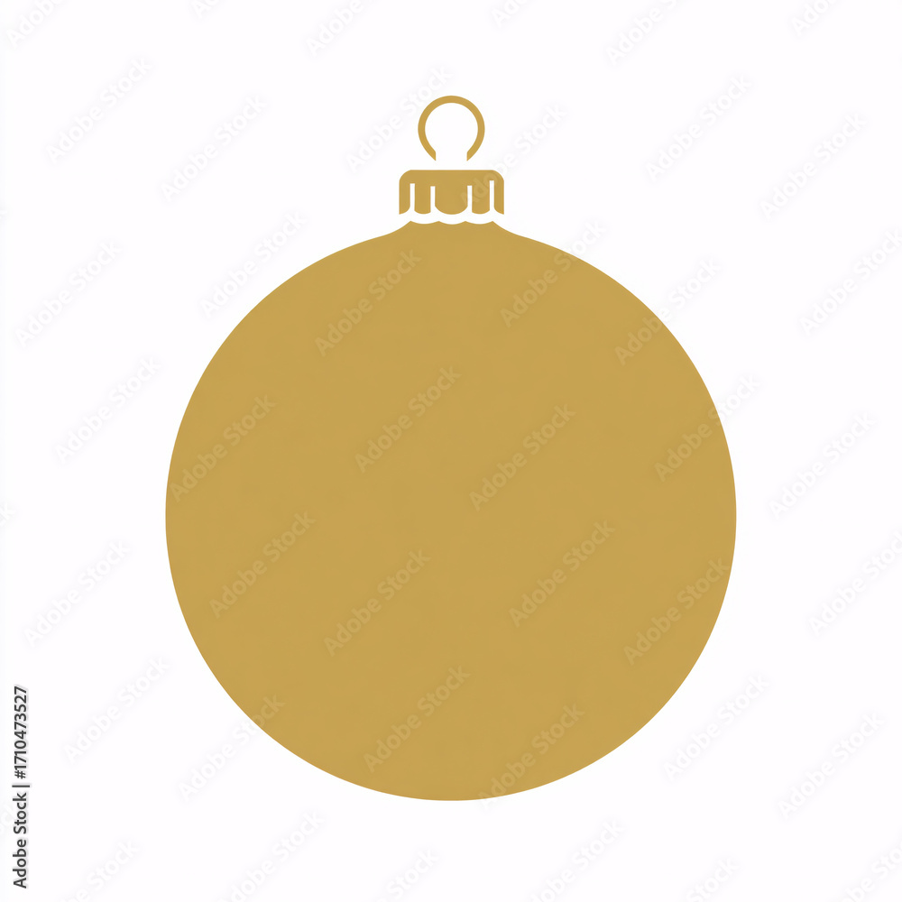 Obraz premium A sleek, minimalistic icon of a Christmas bauble in gold, offering an elegant and simple representation of the holiday season. Perfect for modern, upscale designs.