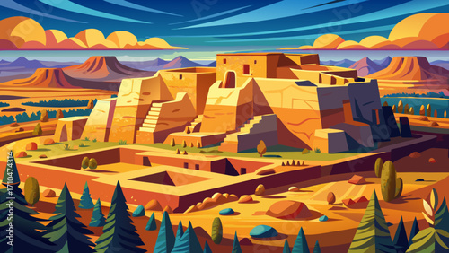 Chaco Culture National Historical Park, New Mexico, preserves monumental stone structures and astronomical alignments central to Ancestral Puebloan culture.