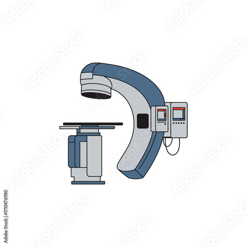 a linear accelerator for cancer treatment machine targeting tumors precisely with radiation therapy in a hospital
