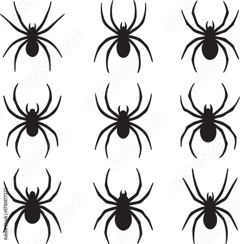 Black Spider Silhouettes