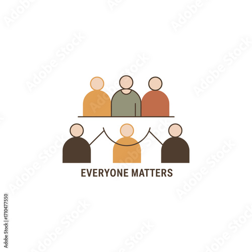 everyone matters equality diversity and inclusion depicts team helping people to rise up promoting social responsibility