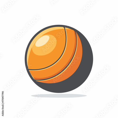 Abstract Orange Ball Isolated Graphic Symbol for Sport Team Logo Concept