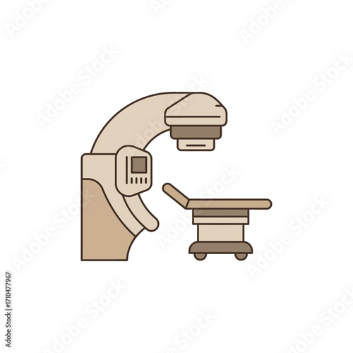 linear accelerator treatment machine modern radiotherapy aiding cancer therapy for medical illustration purposes isolated