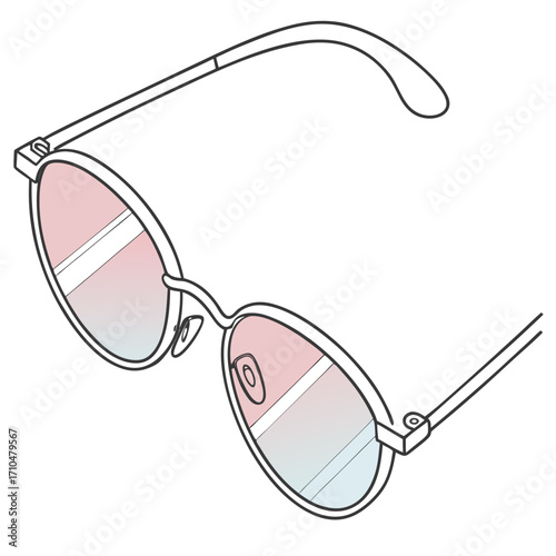 Round sunglasses with gradient lenses, stylish design