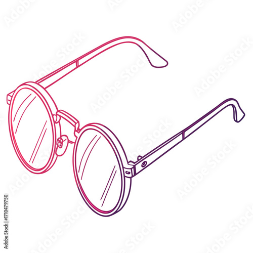 Pair of round glasses with metal frames