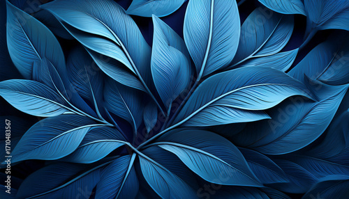 Intricate Blue Plant Design With Sharp Elegant Leaves