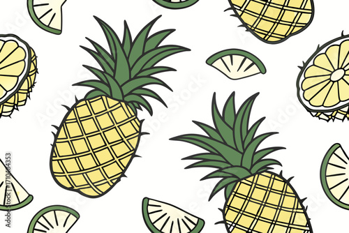 seamless pattern with pineapple