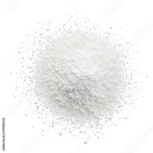 powdered sugar sprinkle style, isolated on white background