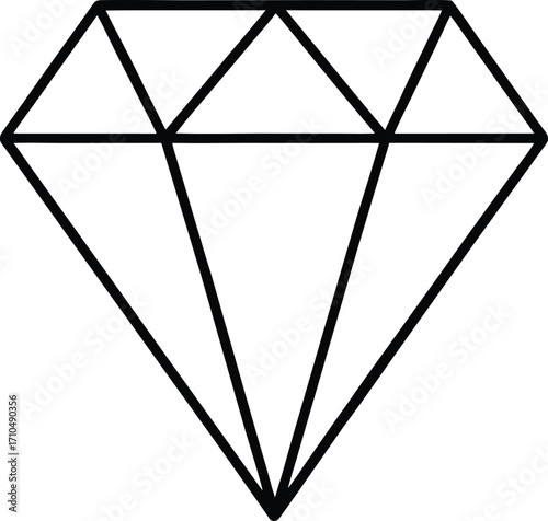 diamond gem quality outline icon vector.