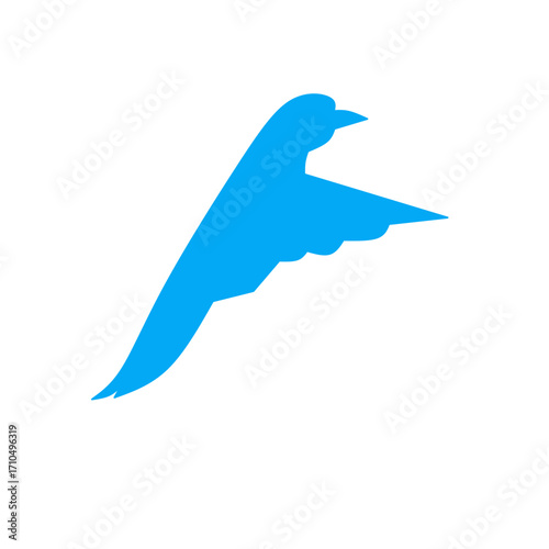 Flying American blue warbler bird Silhouette Design And Vector Illustration