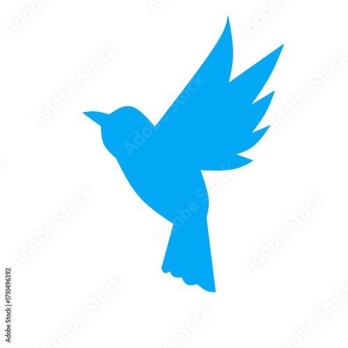 Flying American blue warbler bird Silhouette Design And Vector Illustration
