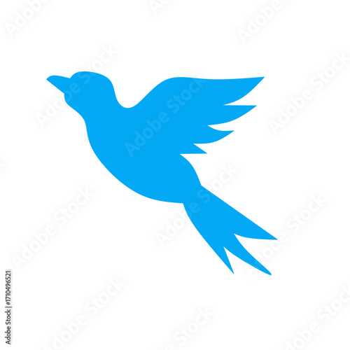 Flying American blue warbler bird Silhouette Design And Vector Illustration