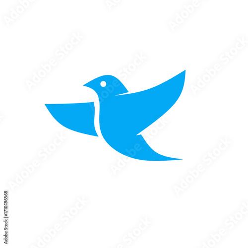 Flying American blue warbler bird Silhouette Design And Vector Illustration