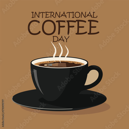 international coffee day - vector illustration