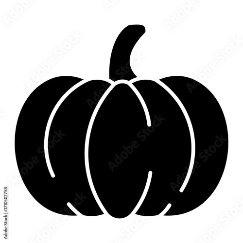 Pumpkin Glyph Icon Vector Illustration