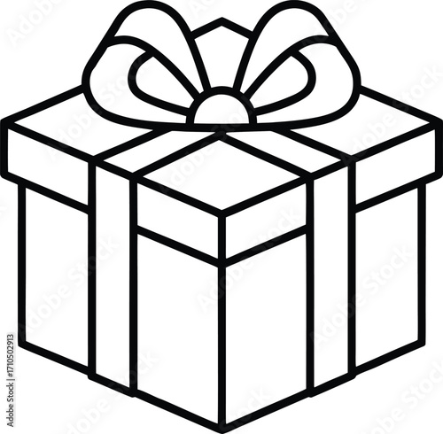 gift box outline icon neatly aligned in row.