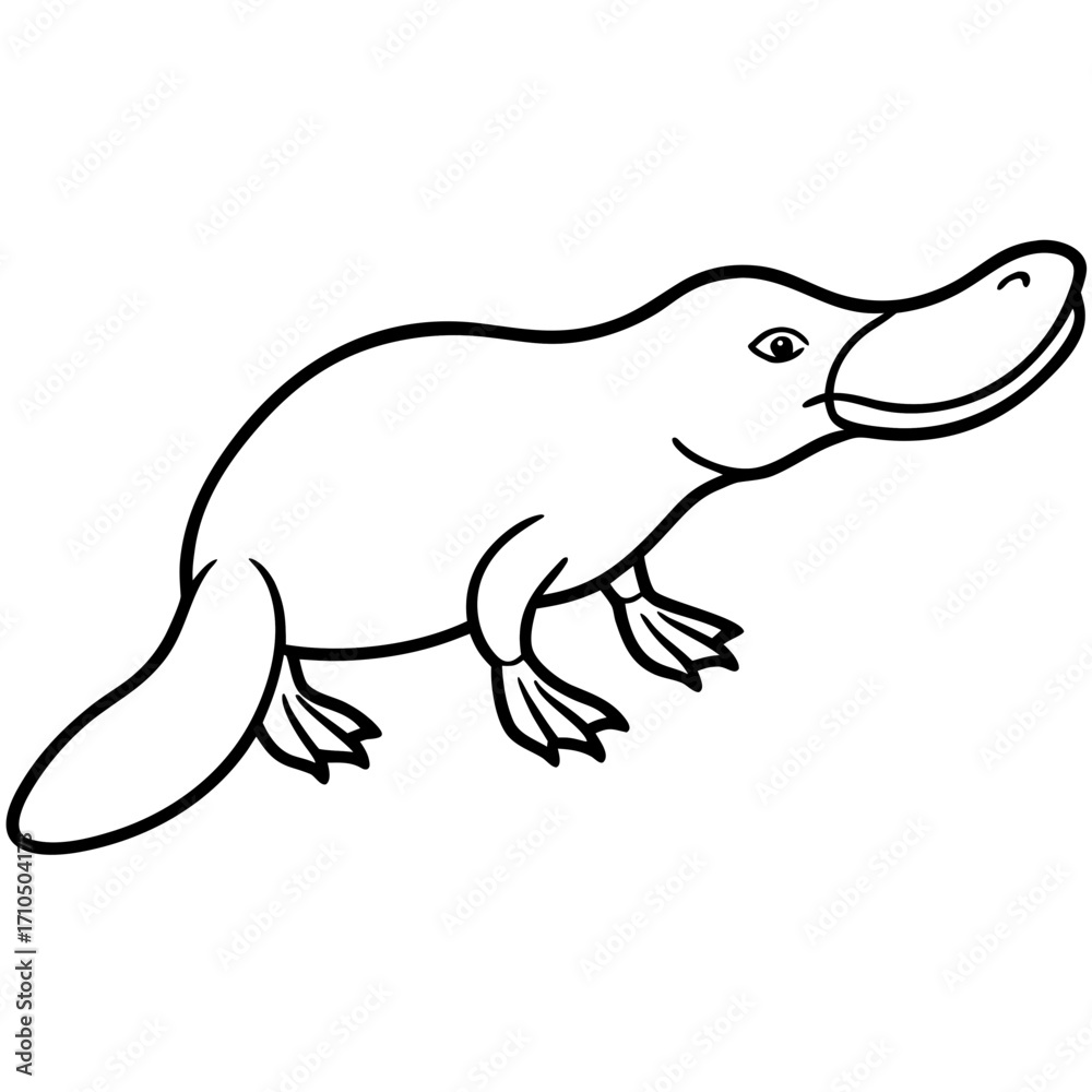 Obraz premium Platypus line art vector