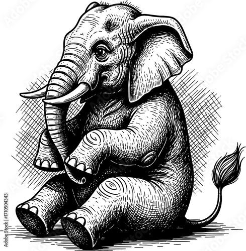 African Elephant Illustration