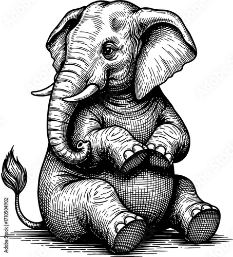 African Elephant Illustration