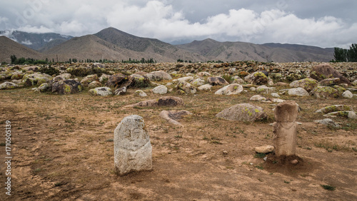 Canvas Print Burian stones in Cholpon Ata, Kyrgyzstan