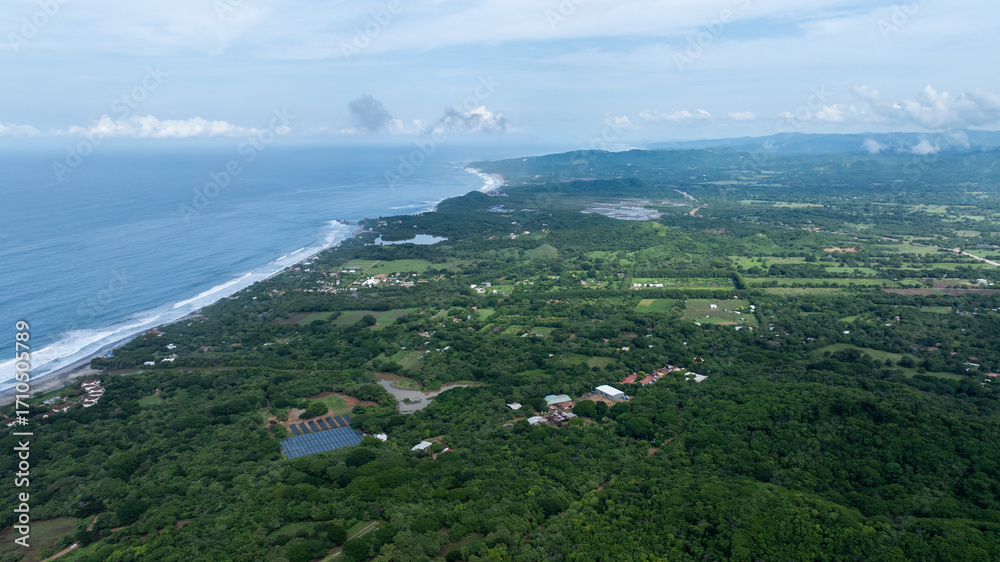 Fototapeta premium Aerial View of Popoyo Coastline, Nicaragua