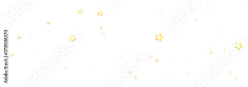 Beautiful image of golden stars scattered on a white background. Perfect for celebration, holiday, and festive designs.
