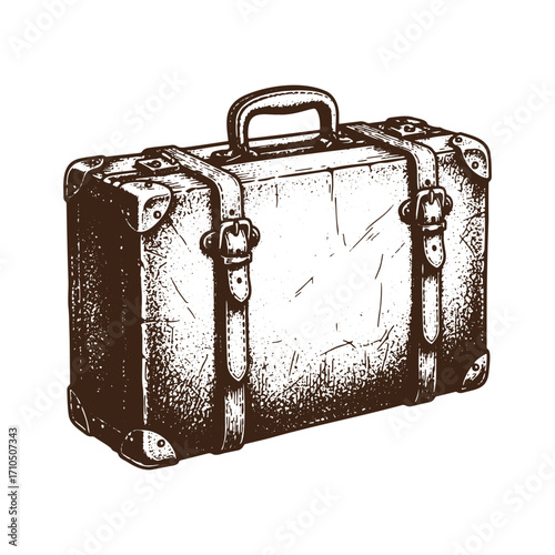 Vintage Luggage Hand-Drawn Stock Vector