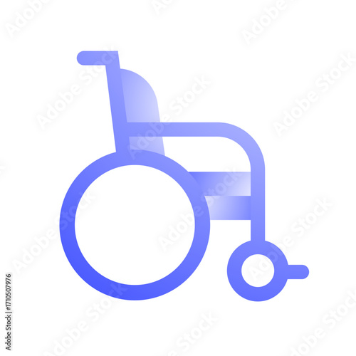 Wheelchair icon representing accessibility and mobility for people with disabilities, healthcare concept.