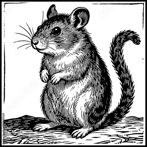Mouse Coloring Book Cartoon Ilustration