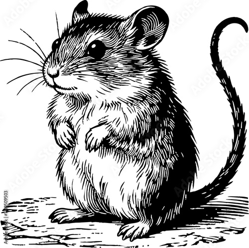 Mouse Coloring Book Cartoon Ilustration