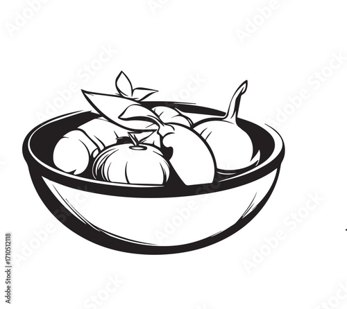 ratatouille food vector in a bowl