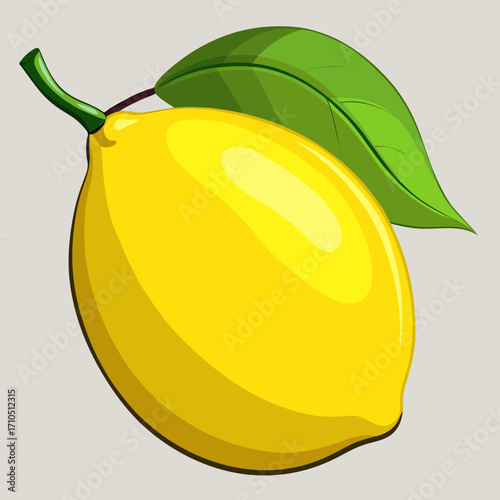 yellow lemon with leaves