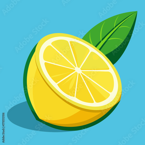 Juicy slices of fresh lemon and lime with water drops on a white background