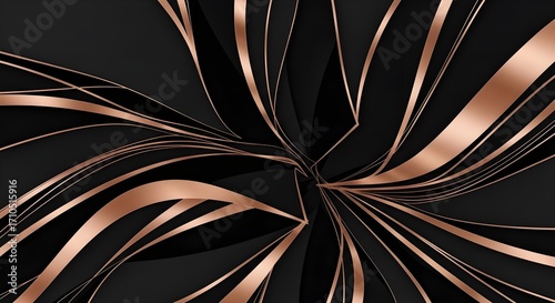 Wallpaper Mural Abstract rose gold swirling lines on a dark  with deep shadows and highlights Torontodigital.ca