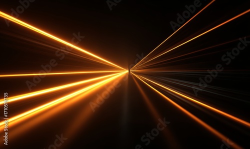 Wallpaper Mural Futuristic abstract light trails on black background Torontodigital.ca