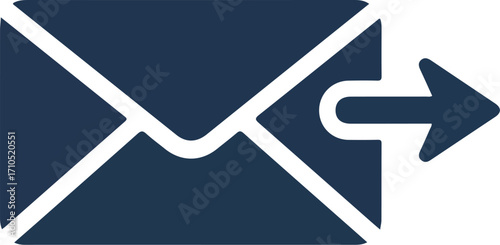 An icon depicting an envelope with an arrow pointing right, symbolizing sending a message or email.